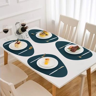 Napperon de table à dîner en silicone, Sous-verre imperméable pour table de cuisine, Tasse nordique individuelle, Dîner café, Nappe en cuir