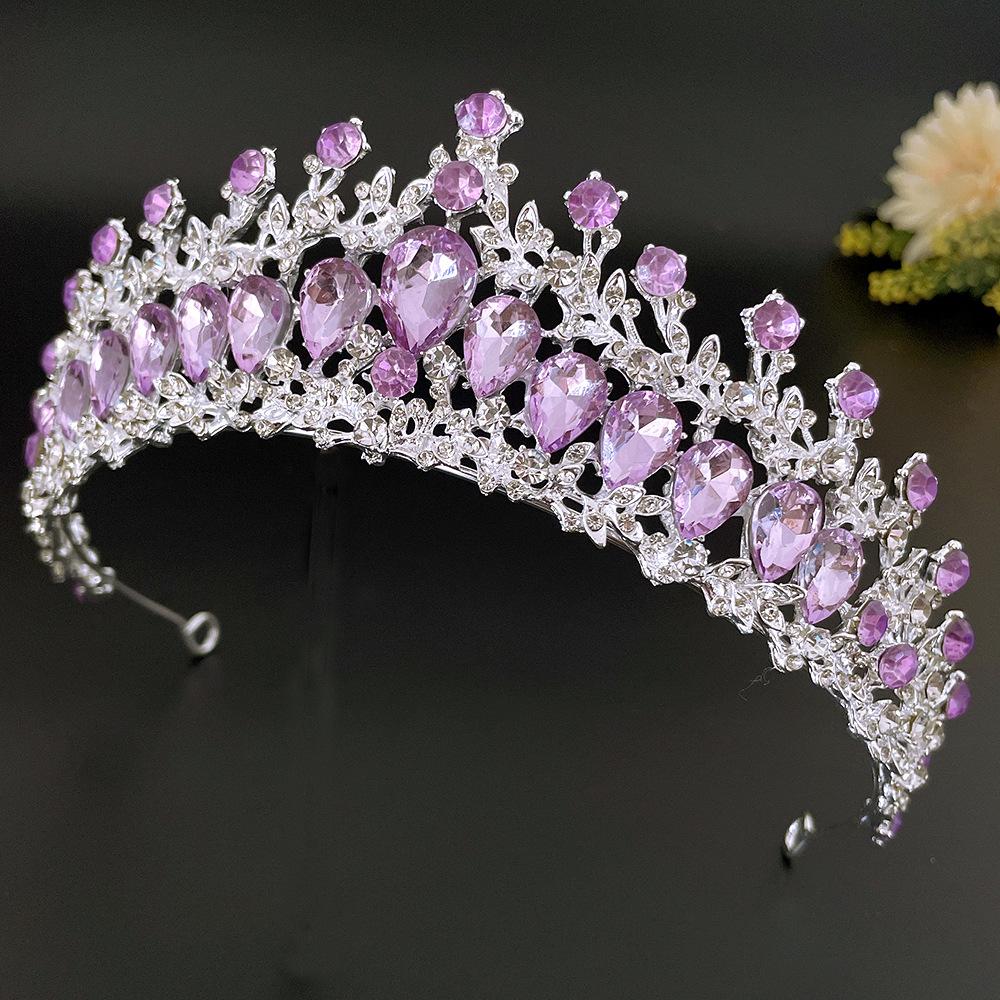 New Alloy Color Bridal Crown Wedding Dress Crown Tiara Holiday Crystal Crown