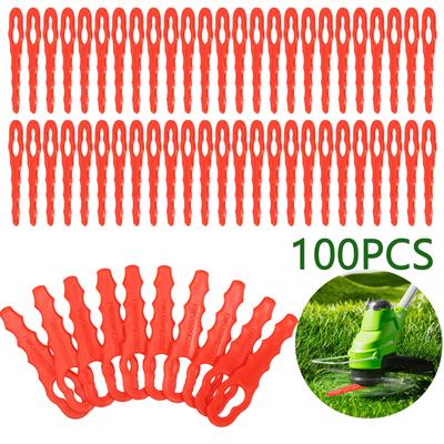 100Pcs Plastic Replacement Blade Lawn Trimmer Blade Grass Trimmer Accessories Compatible with Sun Joe 24V GT10 24 RedBack SWIFT