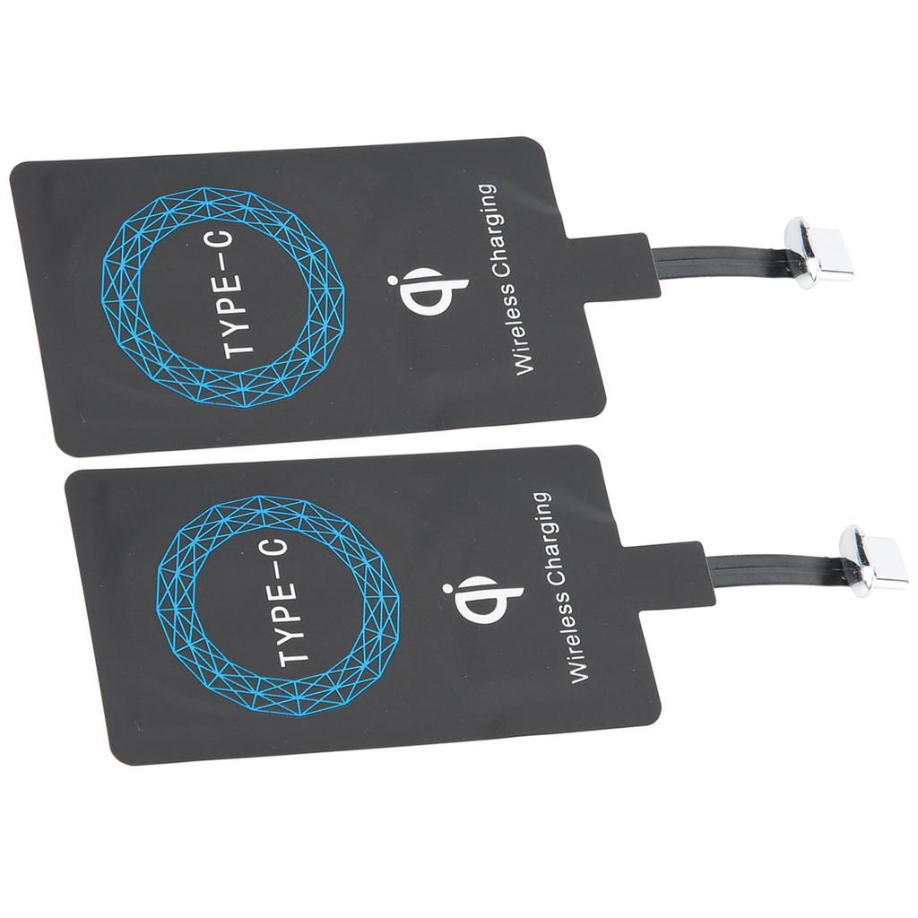 Adaptador Carregador Sem Fio Tipo C 2 Peças Receptor de Carregamento Portátil para Celular Tipo C
