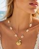 18K Gold Plated Pearl, Shell, Conch, Starfish Summer Beach Necklace for Women, Stainless Steel Waterproof Charm Jewelry