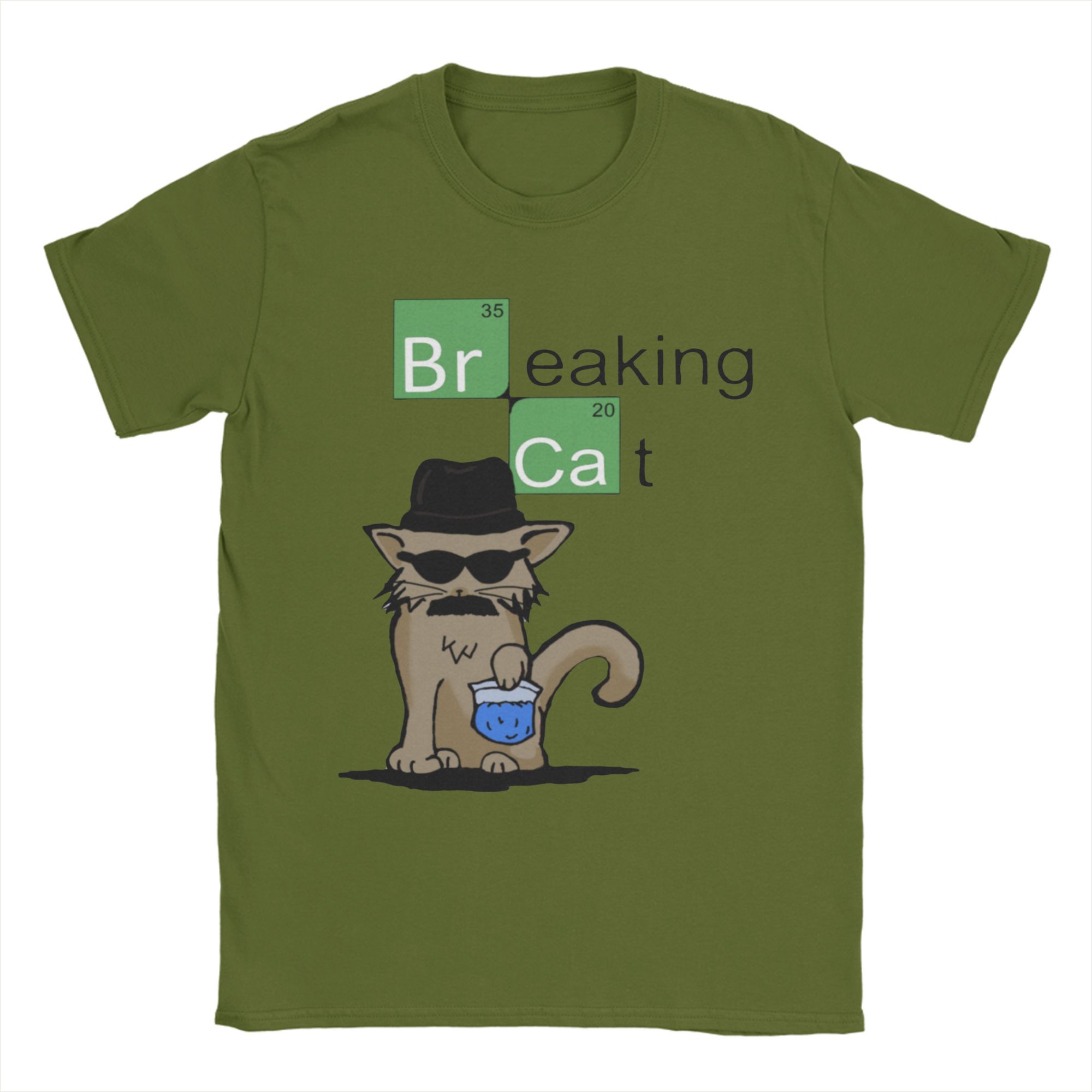 

Men s T-Shirt Breaking Cat Breaking Bad Walter White Cotton Tee Shirt Short Sleeve Heisenberg T Shirt Crew Neck Clothing Adult 4XL