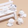 4Pcs Dog Pendant Keychain Decoration Stylish Dog Charm for Backpacks and Phones Flocking Animal Pendant Keyring