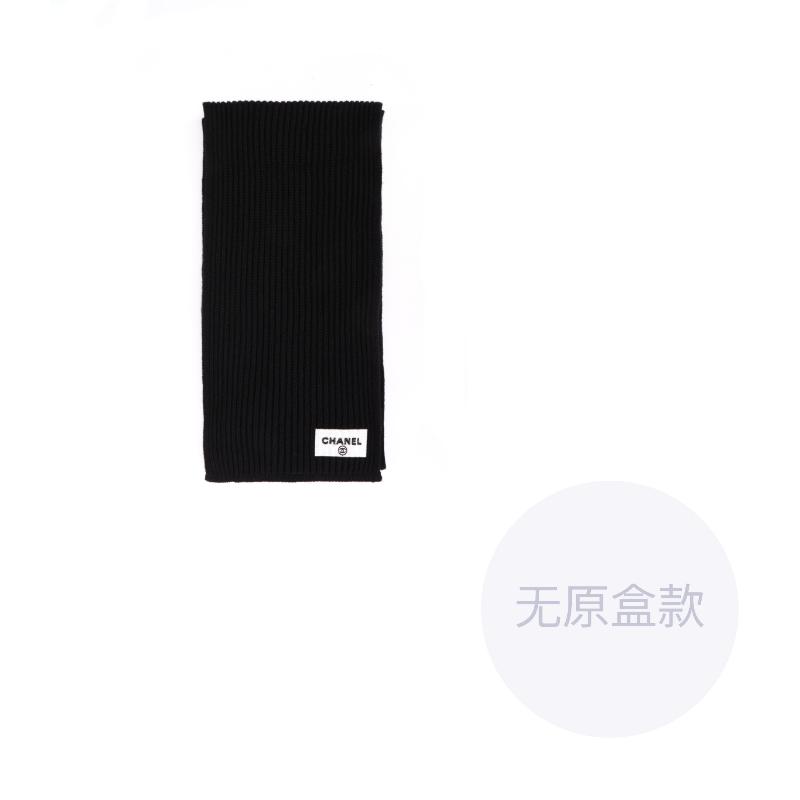 

CHANEL sequin letter small logo wool scarf, same style for men and women, couple model чорний