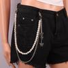 Multi-layer Fringed Pearl Butterfly Trouser Chain Feminine Geometric Chain Metal Texture Retro Waist Chain