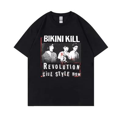 Rock Punk Band Bikini Kill Revolution Girl T-shirt Feminist Riot Grrrl Kathleen Hanna T Shirt Men Women Vintage Oversized Tshirt