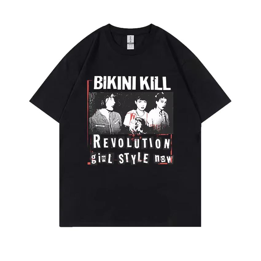 Рок Панк Группа Bikini Kill Revolution Girl Футболка Феминистка Riot Grrrl Кэтлин Ханна Футболка Мужская Женская Винтажная Оверсайз Футболка S