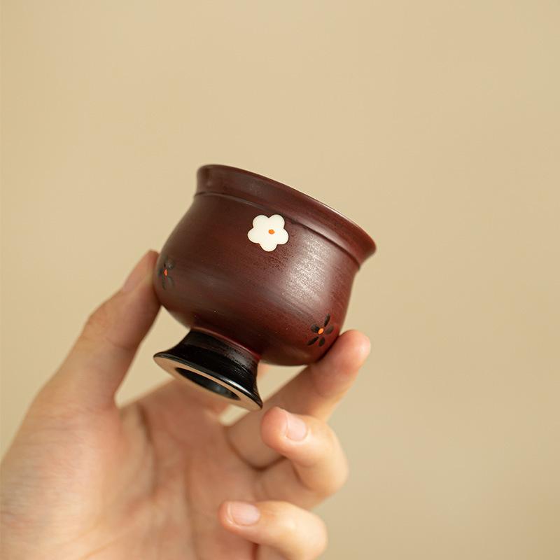 Handgezeichnete Gänseblümchen-Teetasse, Keramik-Teeset, Gästetasse, Gastgebertasse, Teeverkostungstasse, Dufttasse, Kung-Fu-Teeset