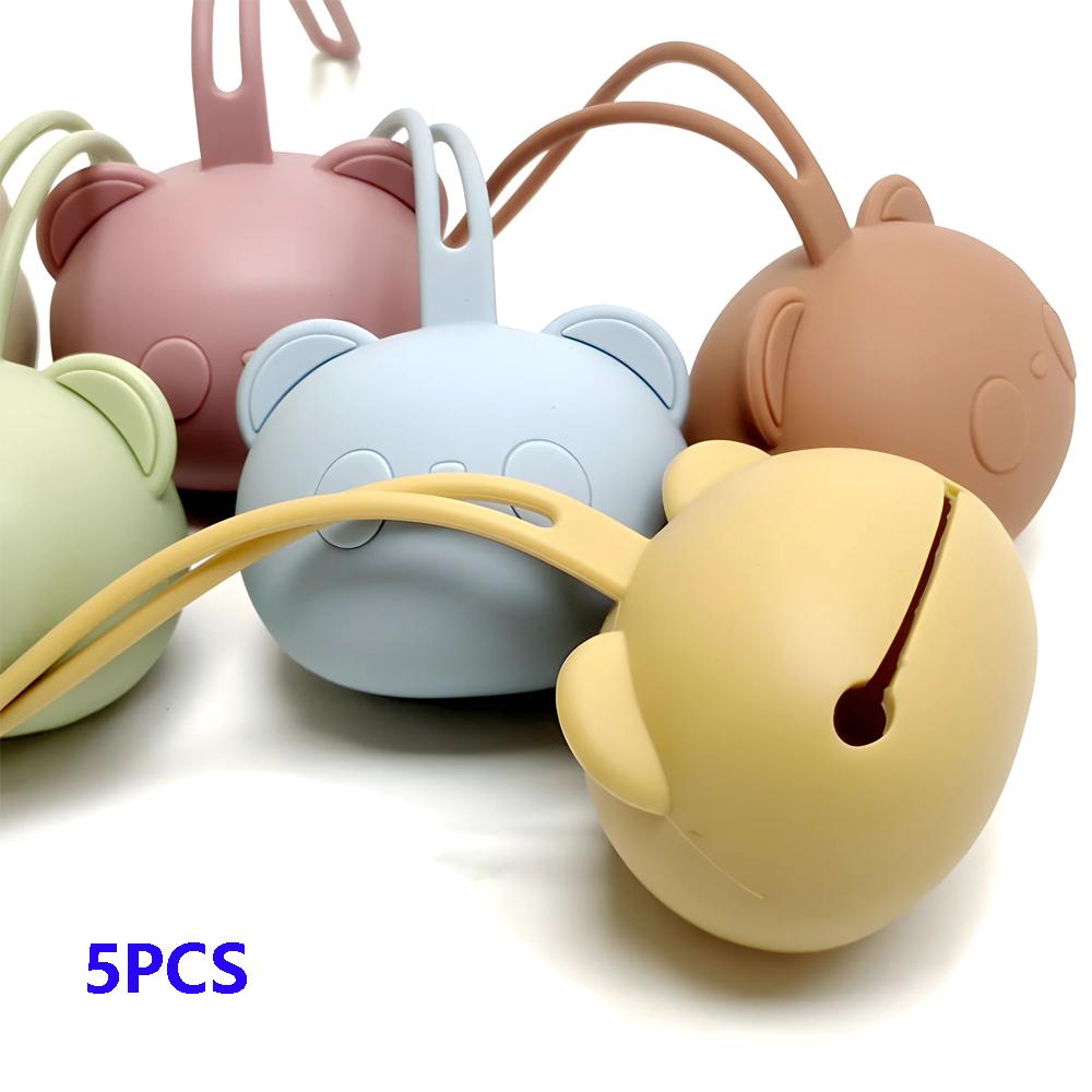 Bär Schnuller Tasche Baby Schnuller Silikon Staub Organizer Tasche Tragbar Baby Schnuller Kette Tasche
