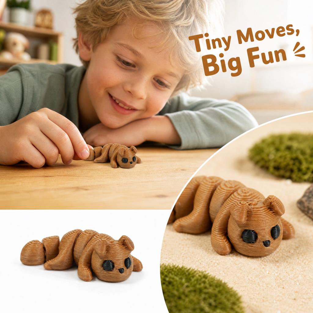 3D Printed Articulated Dog Toy, Creative and Interactive Figurine for Kids