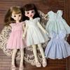 Mini Long Sleeveless Dresses Handmake Floral Print Skirt for 1/6 BJD 30cm Dolls