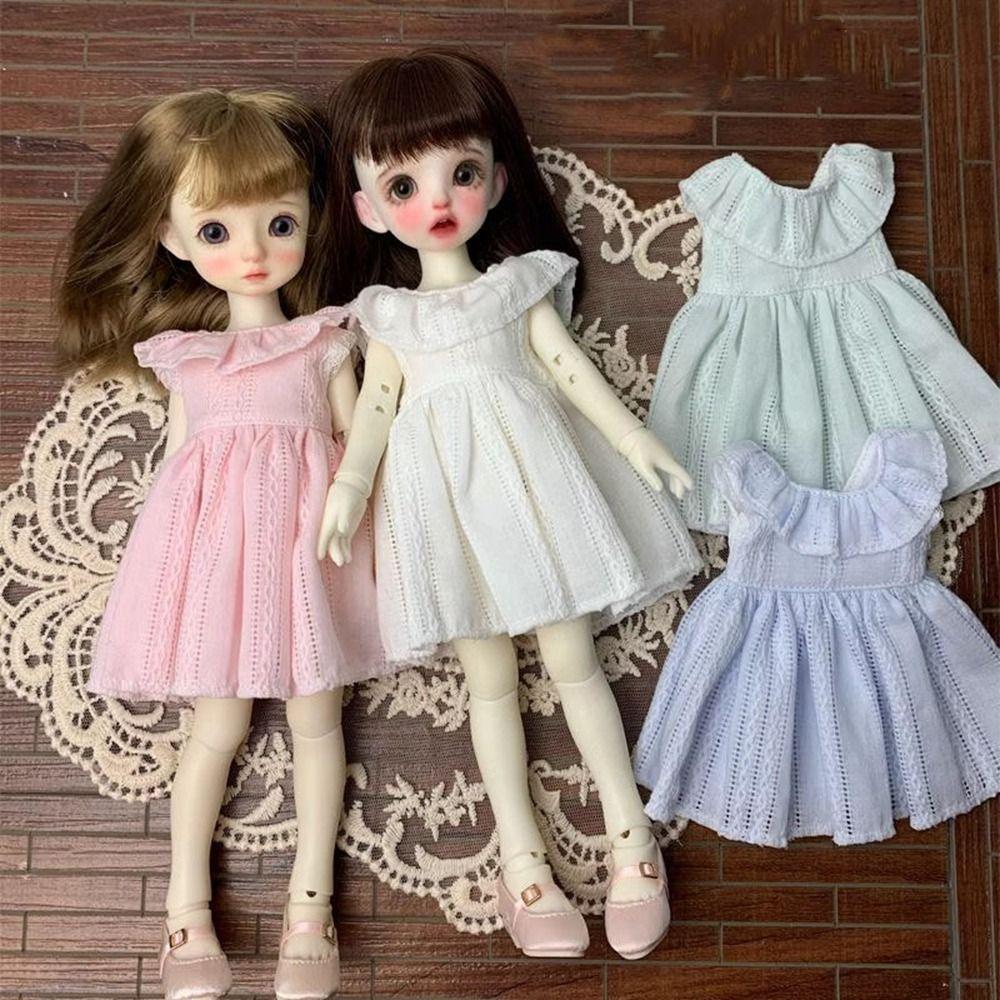 Mini Long Sleeveless Dresses Handmake Floral Print Skirt for 1/6 BJD 30cm Dolls