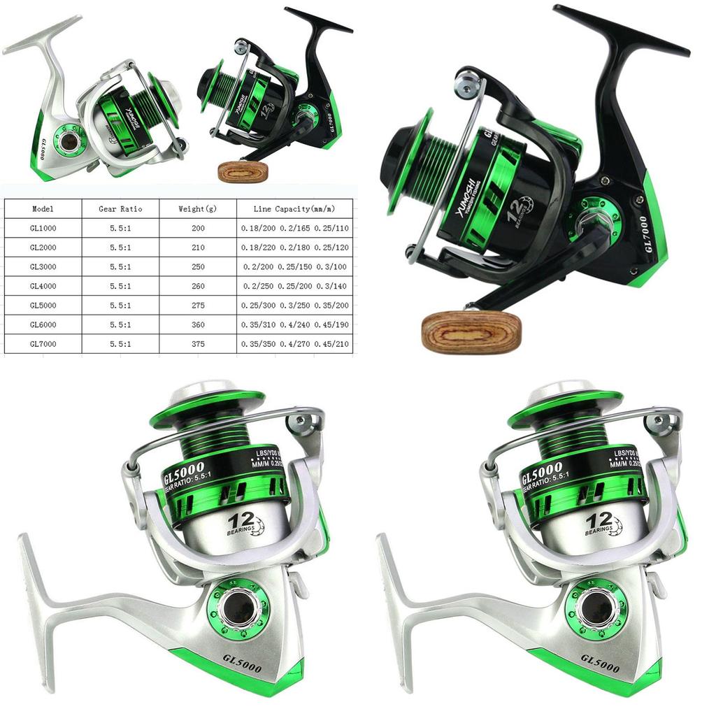Premium Quality 12bb 5.51 Lure Spinning Reel With Metal Spool For Freshwater And Saltwater