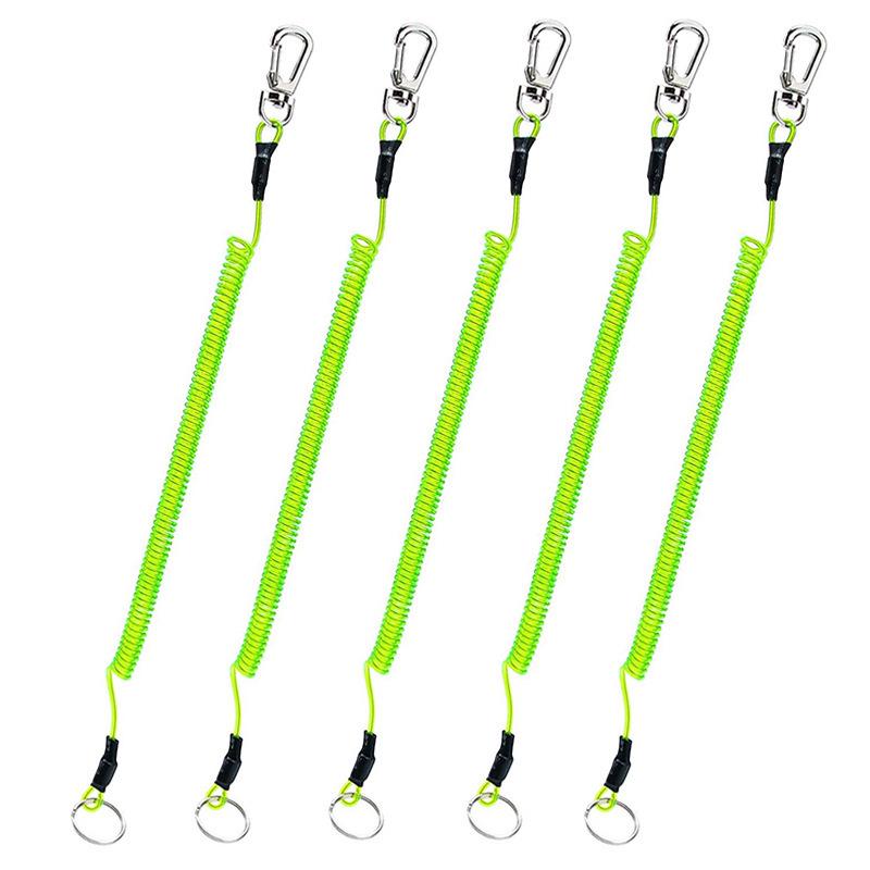 Elastic Steel Wire Keychain Lanyard for Fishing