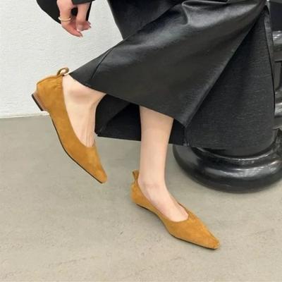 Schoenen voor Dames Outdoor Slip-on Dames Flats Elegante Jurk Flats Dames Ondiepe Mond Puntige Neus Lage Hak Schoenen Vrouwelijk