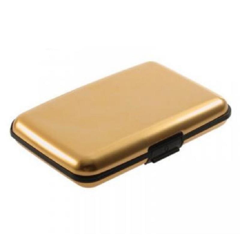 Portafoglio impermeabile tascabile multicolore lucido Porta carte di credito Porta carte di credito Porta contanti Lega di alluminio(Esterno) + Plastica( Interno) con confezione regalo