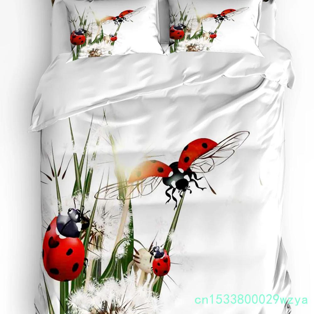 Dandelion Flowers Black Duvet Cover Bed Bedding Set For Double Home Textile Quilt Cover Pillowcases Bedroom Bedding Set No Sheet