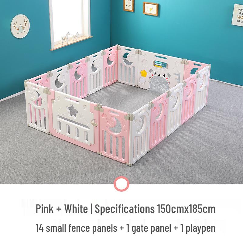 Folding Children's Playpen: Indoor Playground & Baby Crawling Mat with Safety Walker Guardrail