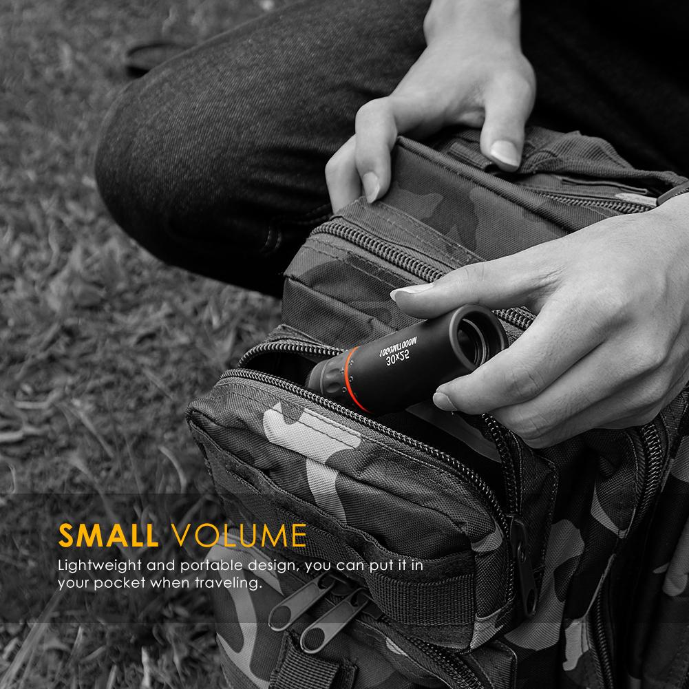 High Definition Monocular Telescope 30X25 Waterproof Mini Portable Zoom 7X Scope Monocular Telescope For Travel Hunting