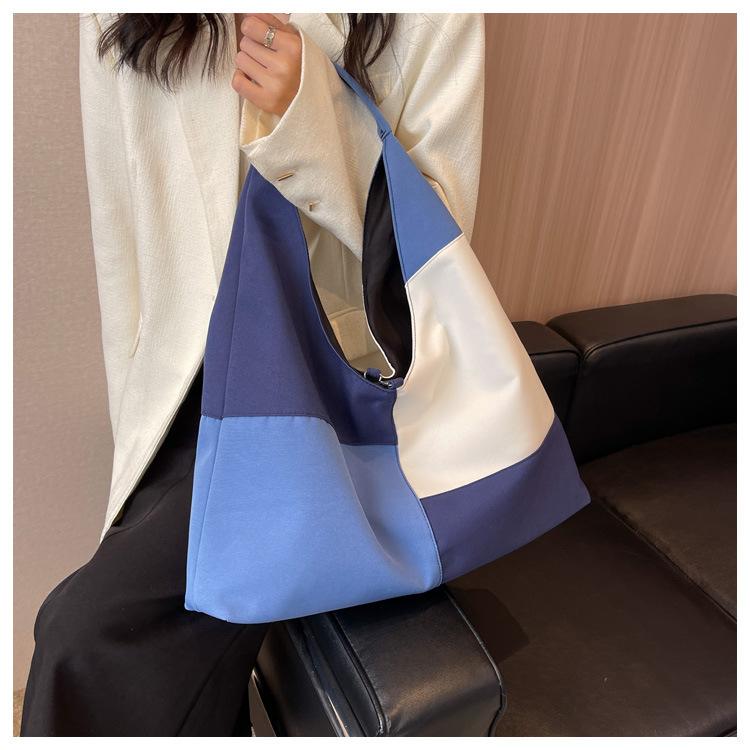 Patchwork Canvas Bag Women Shoulder Bag