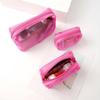 Large Capacity Transparent Makeup Bag Zipper Handheld Makeup Pouch for 3Pcs/Set Girls