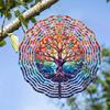 Vibrant 2D Tree of Life Wind Spinner - Colorful Acrylic Garden Art with Stained Glass Effect, Dynamic Sublimation Design for Indoor & Outdoor Decors