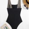 New Push Up Swimwear Women One Piece Bikini Set Swimsuit Female Patchwork Bathing Suits Summer Beachwear
