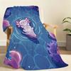 Cartoon Pink Axolotl Kawaii Blanket Soft Throw Blanket for Home Bedroom Bed Sofa Picnic Travel Office Rest Cover Blanket Gift
