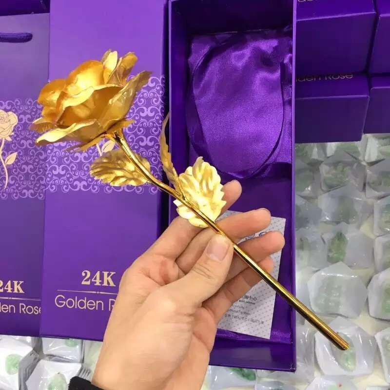 24K Gold Foil Rose Flower Valentine's Day Gift Box