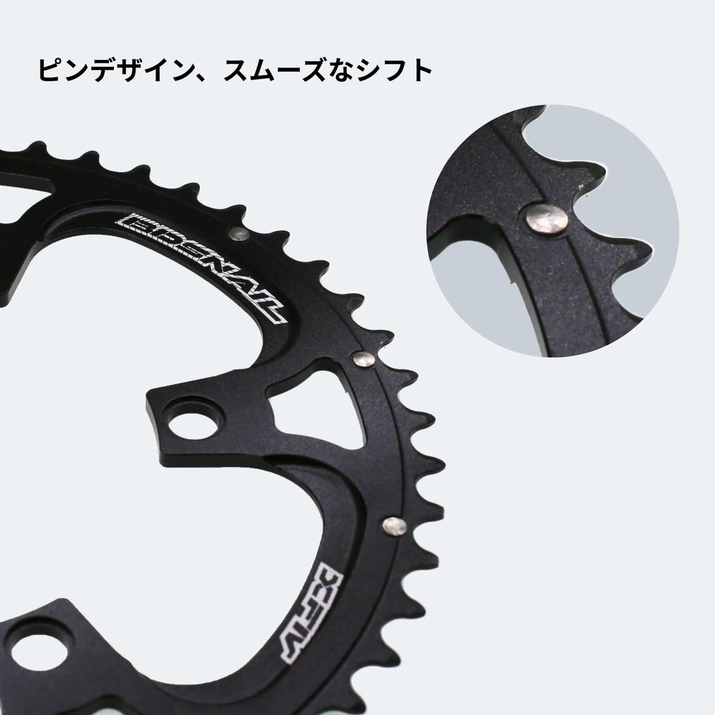 DJC Road Bike Chainring, 110BCD Double Chainring, 5-Arm Round, 2x, 50T, 34T, 53T, 39T, 52T, 36T, for Red Rival S350/S900 (52-36T)