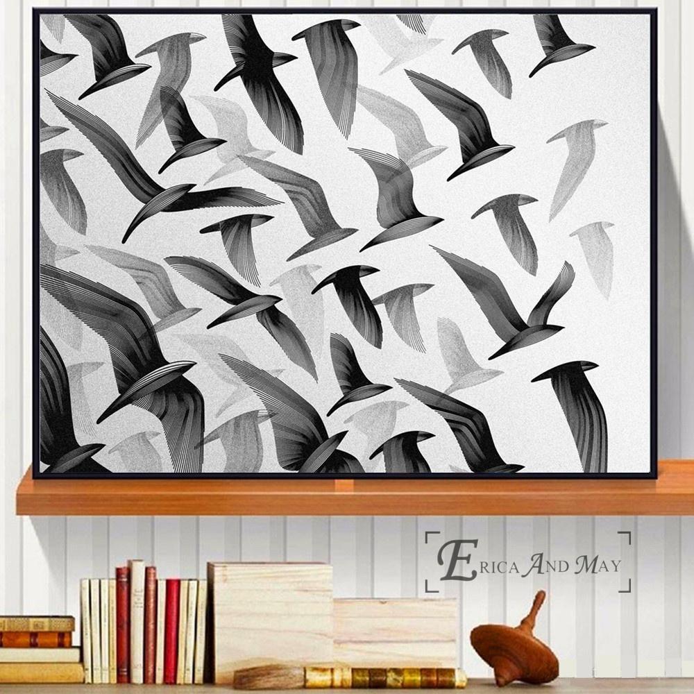 Lunettes Cool chat loup oiseaux, toile d'art mural, affiche de peinture pour décoration de maison, affiches et imprimés, images décoratives sans cadre