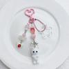 Cute Flocked Kitten Keychain with Five-Pointed Star Cat Paw Love Mobile Phone Chain Lanyard Pendant for Earphones & Cameras