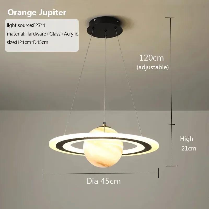 Planet Led Pendant Lamp Children Room Creative chandelier Glass Ball Hanging Lights Boy Bedroom Space Reading Indoor Decor Light