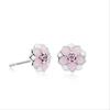 Elegant Pink Floral Diamond-Studded Valentine's Earrings