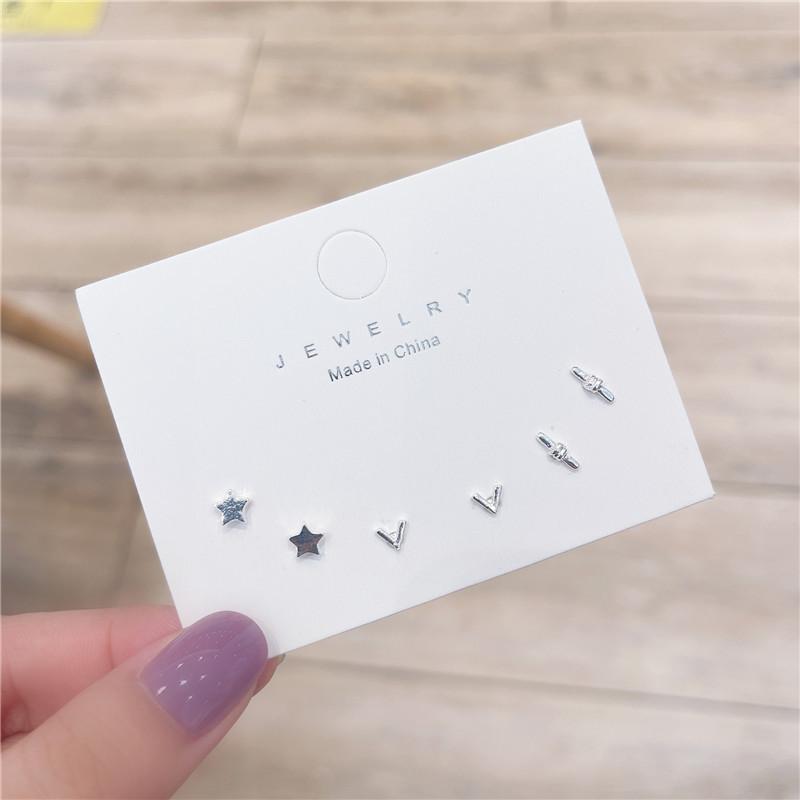 Set nou de cercei stud cu ac din argint S925 pentru femei fete cercei mini simpli drăguți rafinați bijuterii cadou vânzare directă en-gros