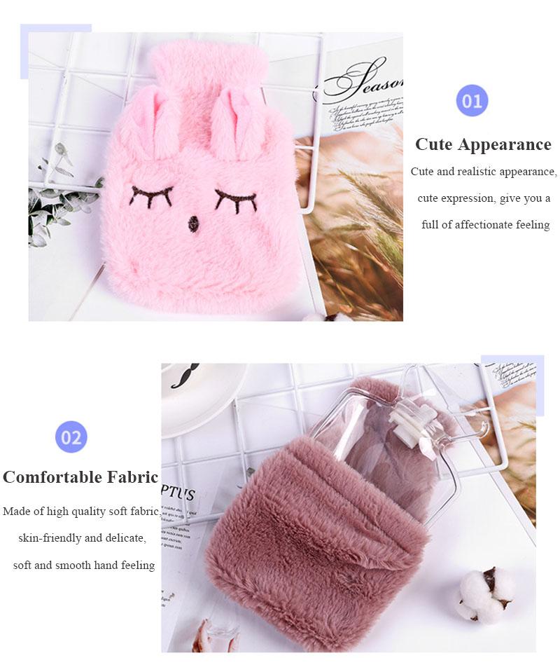 Tragbarer Plüschhase Hand Po Warmwasserflasche Stress Schmerzlinderung Therapie Handwärmer Mädchen Tasche Hand Füße Heißwasserbeutel