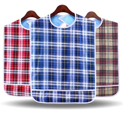 Heizi Lätzchen zum Stillen, Lätzchen für die Essenszeit, 3-teiliges Set, Wasserdicht, mit Taschen, Erwachsenengröße, Klettverschluss (Rot, Blau, Braun)