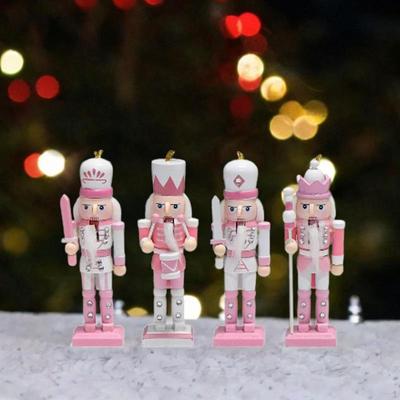 4 Pieces Nutcracker Figurines Christmas Decoration Collectible Wood for Home