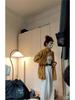 Women's Retro Yellow Striped Plaid Shirt Jacket, Sun Protection, Mid-Length Top for Spring and Autumn
