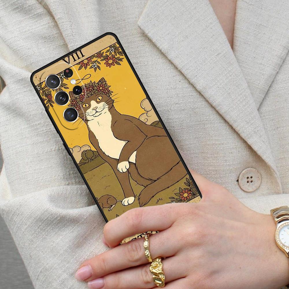 The Empress Tarot Cat Art Cell Phone Case for Samsung Galaxy S26 Ultra S25 S24 S23 S22 S21 S20 Note10 Cover
