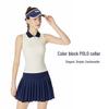 Women's Seamless Half-Zip Polo Sports Vest with Built-in Bra