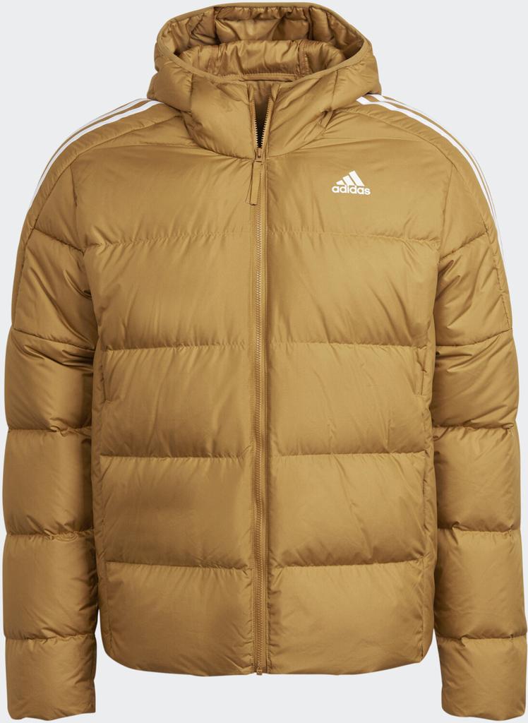 Bunda Adidas Pánská Essentials Středně těžká s kapucí péřová bunda