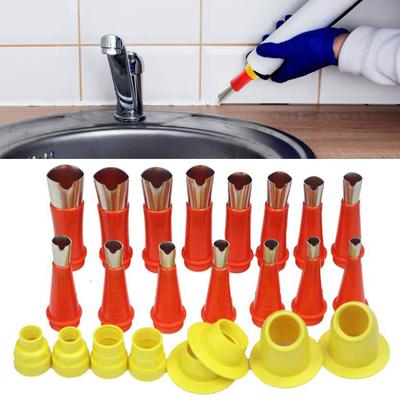 Universal Caulking Kit Durable Stainless-Steel Nozzle Set with Integrated Rubber Tools Rustproof Corrosion Resistant Universal Caulk Nozzles Set
