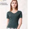 Anlom Women's V-Neck Short Sleeve Knit Top