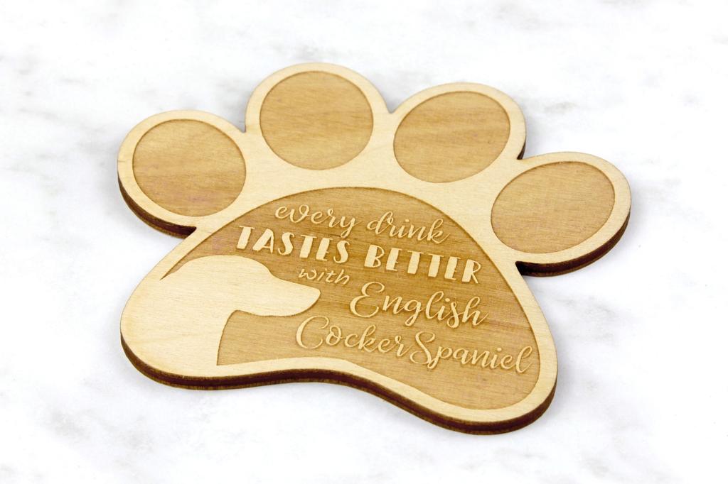 English Cocker Spaniel – Mug coaster, engraved coaster with dog | Art-Dog