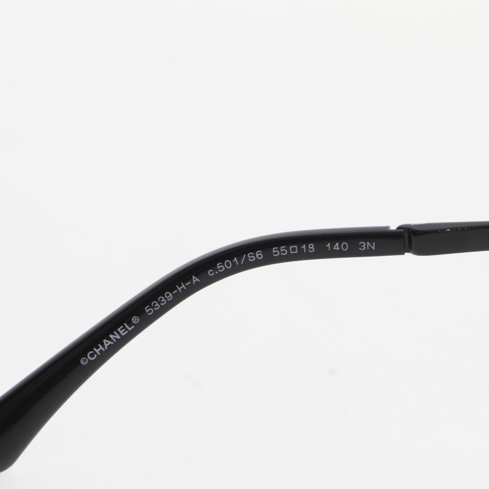 CHANEL COCO Mark sunglasses 5339-H-A black plastic/Fake pearl Women Used