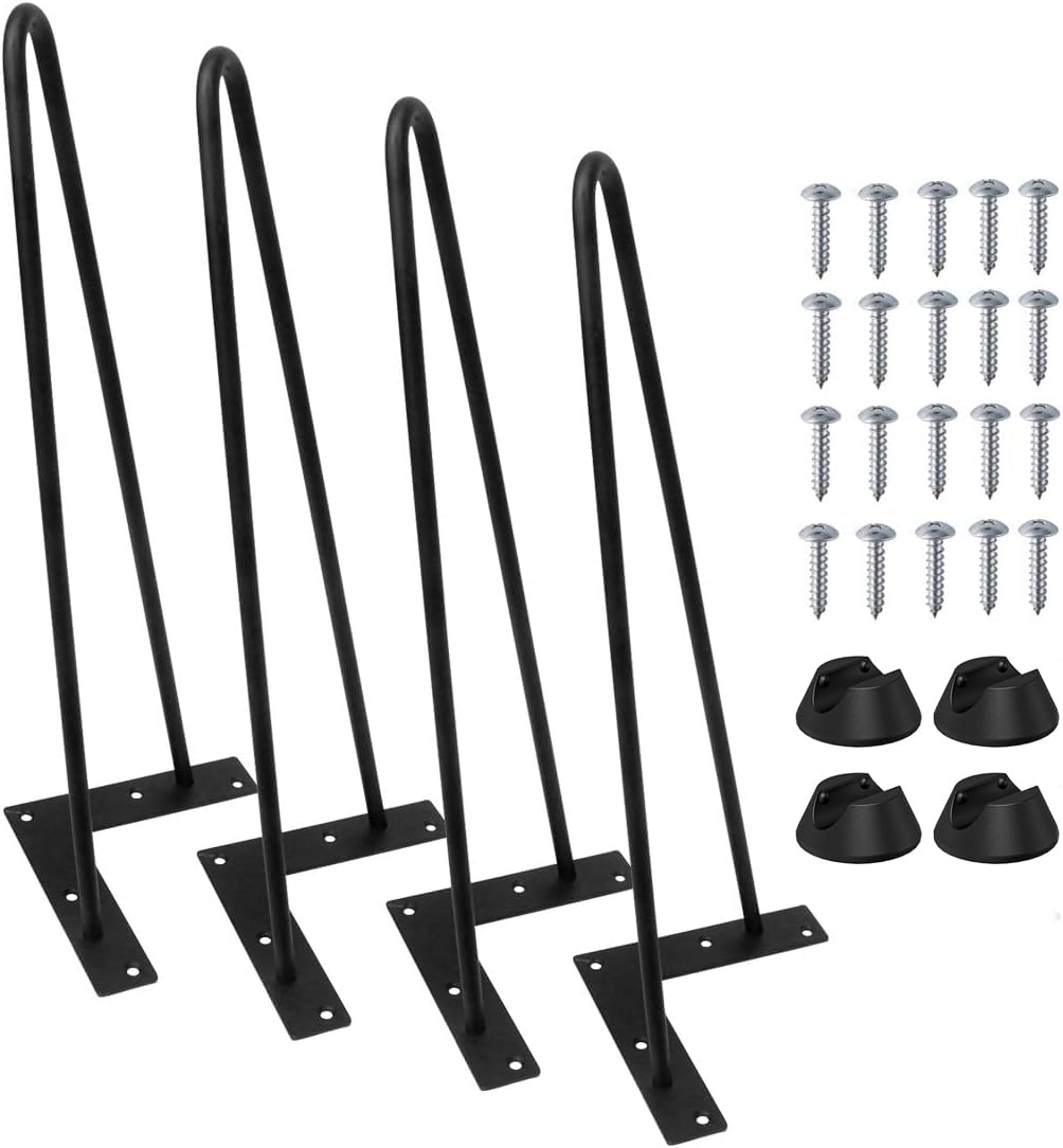 

Signstek Iron Table Legs, DIY Desk Legs, Set of 4, 40cm Desk/Furniture Legs, 16-inch, Non-Slip, Black