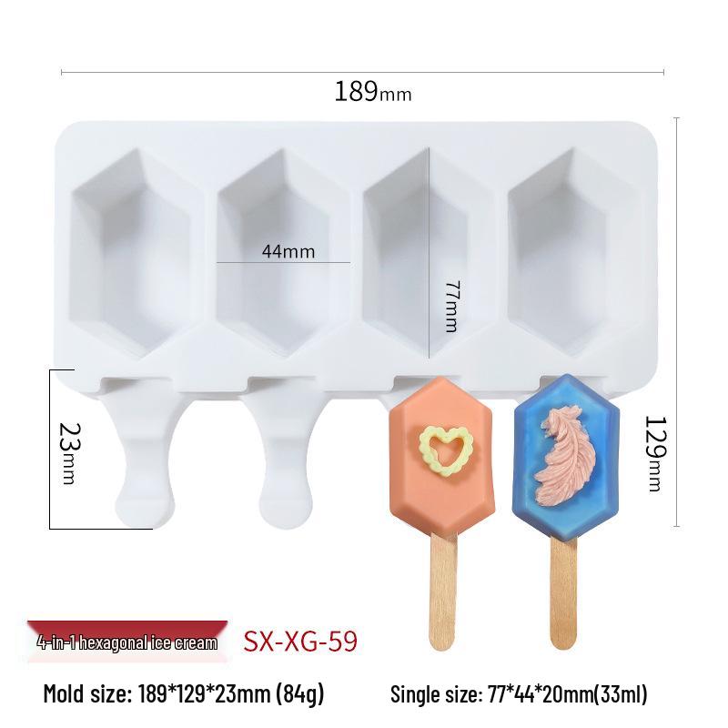Sanxin Silicone Ice Cream Mold for Homemade Children's Popsicles, Christmas Cakes, and Chocolate Fruits