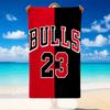 Asciugamano da Spiaggia ad Asciugatura Rapida con Fantasia Chicago Bulls, Asciugamano Leggero Assorbente per Piscina, Spiaggia, Vacanze