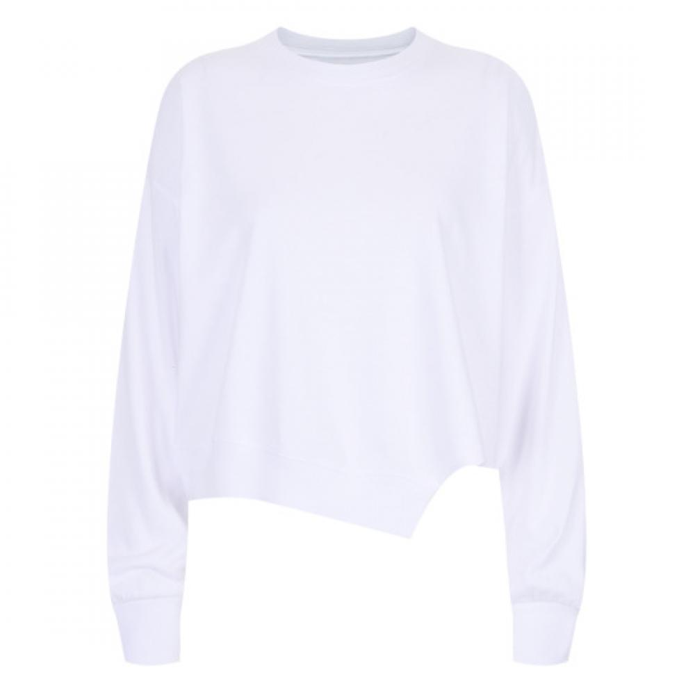Shop Women Side Cut Unbalanced Banding Thin Solid Color Sweatshirt Dai Wsh 203